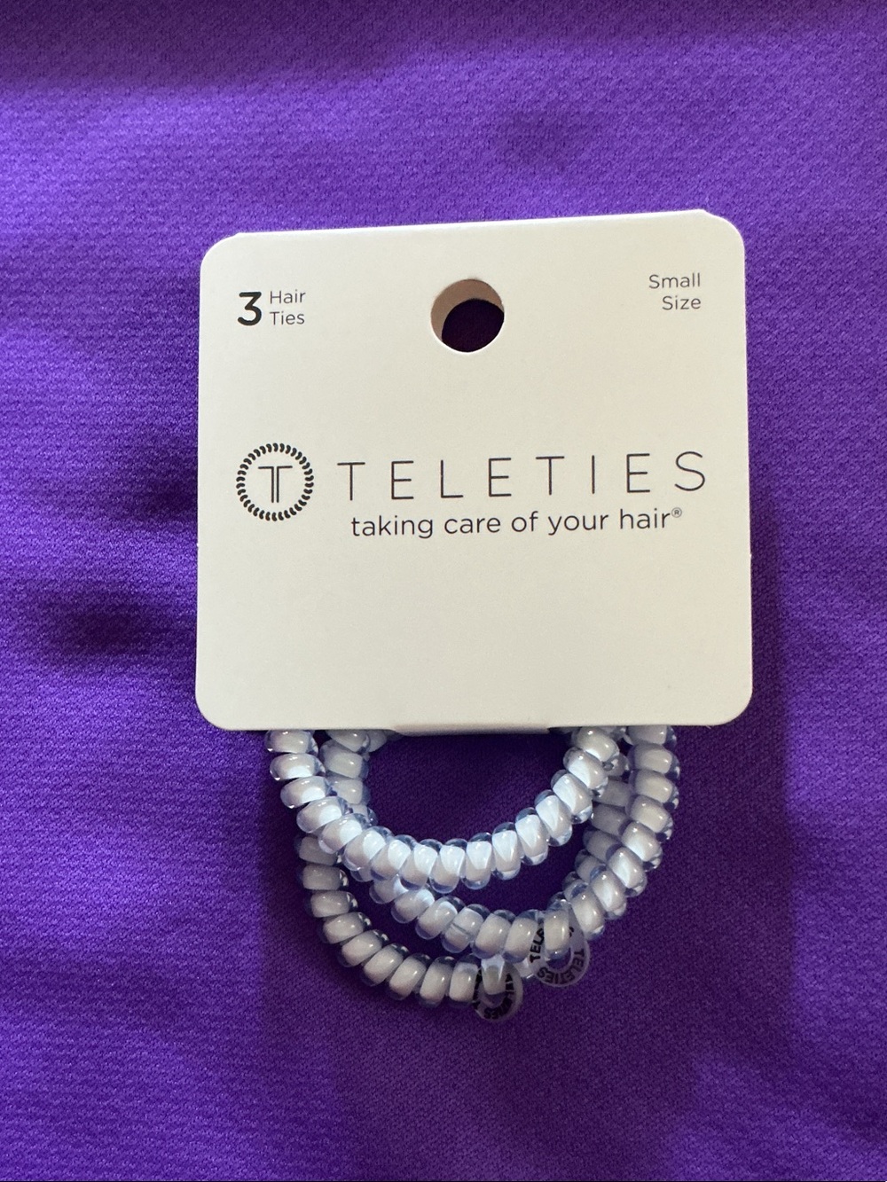 TELETIES Small Spiral Hair Ties — Washed Denim (3 Pack)